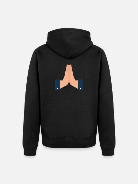 Emoji tak s - Premium økologisk unisex-hættejakke - sort