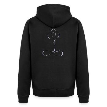 Yoga posture - Unisex Premium Organic Zip Hoodie - black - Back - Nico (187cm)