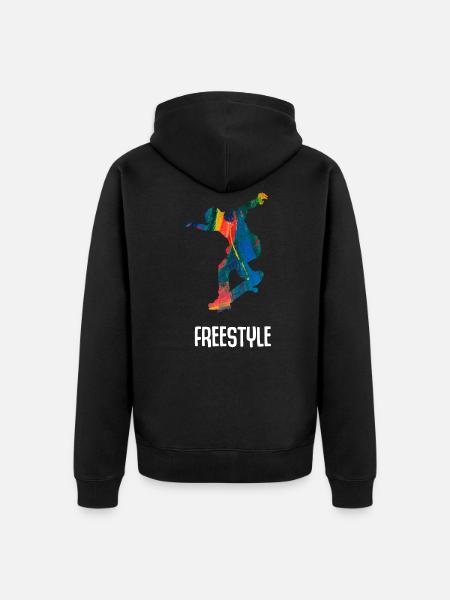 Skateboard Freestyle - Veste à capuche bio Premium Unisexe - noir