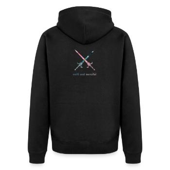 Fantasy Swords - Swift and merciful - Unisex Premium Organic Zip Hoodie - black - Back - Nico (187cm)