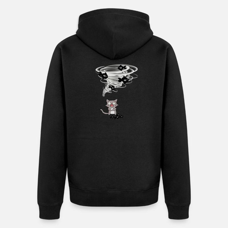 Tornado nimmt Katzenfische - Unisex Premium Bio Zip Hoodie - Schwarz