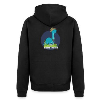 Cool Dino - Unisex Premium Organic Zip Hoodie - black - Back - Nico (187cm)