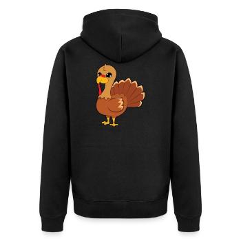 Truthahn - Unisex Premium Bio Zip Hoodie - Schwarz - Hinten - Nico (187cm)