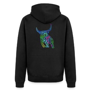 Taureau - Signe du zodiaque Taureau - Je suis Taureau - Taureau - Veste à capuche bio Premium Unisexe - noir - Dos - Nico (187cm)