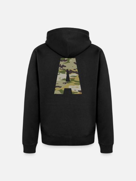 Tarnbuchstabe A - Unisex Premium Bio Zip Hoodie - Schwarz