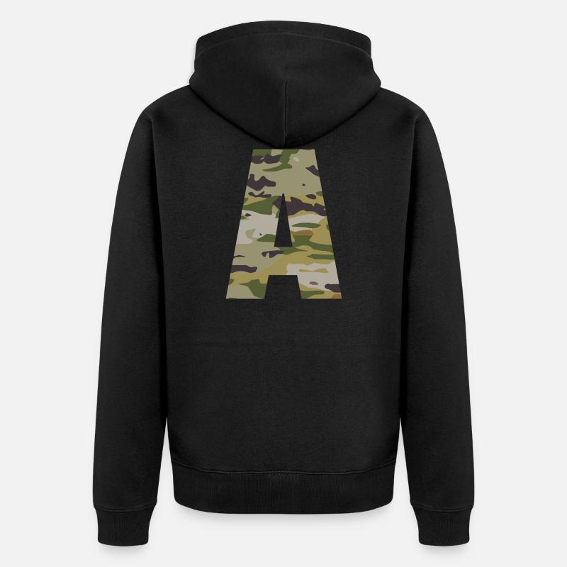 Tarnbuchstabe A - Unisex Premium Bio Zip Hoodie - Schwarz