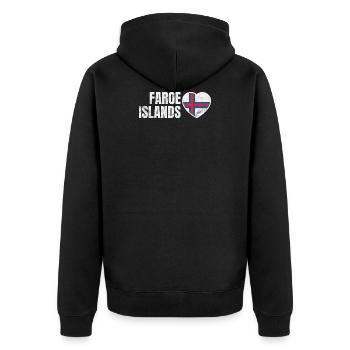 Färöer Inseln - Unisex Premium Bio Zip Hoodie - Schwarz - Hinten - Nico (187cm)