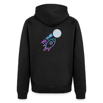 Bitcoin shirt to the Moon - Veste à capuche bio Premium Unisexe - noir - Dos - Nico (187cm)