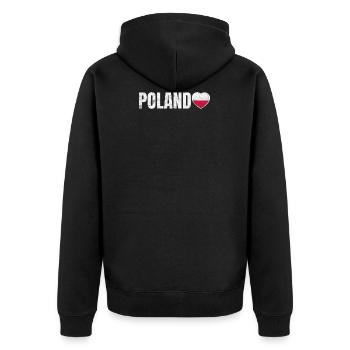 Pologne - Veste à capuche bio Premium Unisexe - noir - Dos - Nico (187cm)