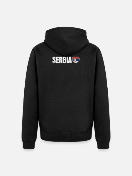 Serbien - Unisex Premium Bio Zip Hoodie - Schwarz