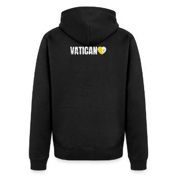 Vatican - Unisex Premium Organic Zip Hoodie - black - Back - Nico (187cm)