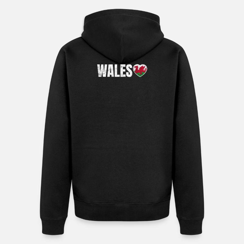 Pays de Galles - Veste à capuche bio Premium Unisexe - noir