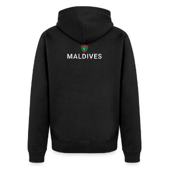 Malediven - Unisex Premium Bio Zip Hoodie - Schwarz - Hinten - Nico (187cm)