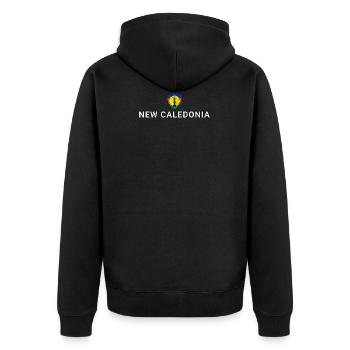 Neukaledonien - Unisex Premium Bio Zip Hoodie - Schwarz - Hinten - Nico (187cm)