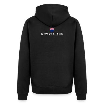 Nouvelle-Zélande - Veste à capuche bio Premium Unisexe - noir - Dos - Nico (187cm)