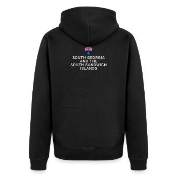 South Georgia and the South Sandwich Islands - Unisex Premium Organic Zip Hoodie - black - Back - Nico (187cm)