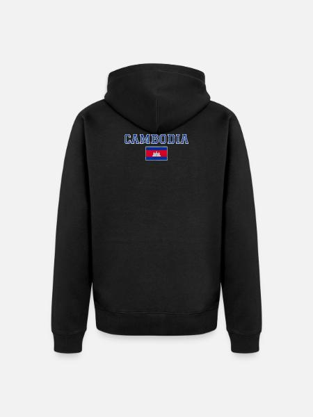 Kambodscha - Unisex Premium Bio Zip Hoodie - Schwarz