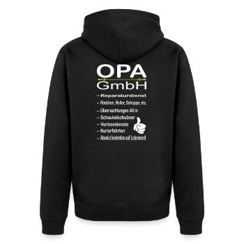 Opa GmbH qui va réparer grand-père proverbe grand-père - Veste à capuche bio Premium Unisexe - noir - Dos - Nico (187cm)