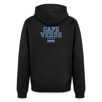 Cape Verde - Unisex Premium Organic Zip Hoodie - black - Back - Nico (187cm)