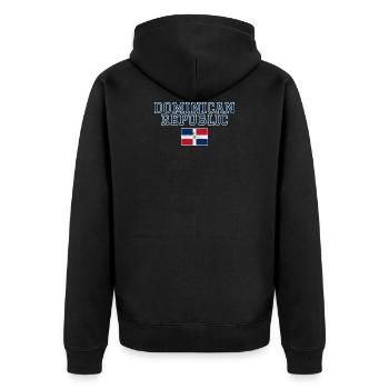 Dominican Republic - Unisex Premium Organic Zip Hoodie - black - Back - Nico (187cm)
