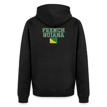 French Guiana - Unisex Premium Organic Zip Hoodie - black - Back - Nico (187cm)