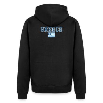 Griechenland - Unisex Premium Bio Zip Hoodie - Schwarz - Hinten - Nico (187cm)