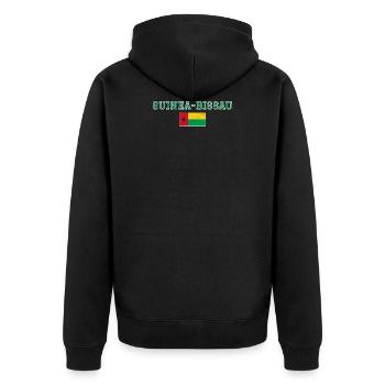 Guinea-Bissau - Unisex Premium Organic Zip Hoodie - black - Back - Nico (187cm)