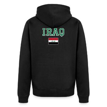 Irak - Unisex Premium Bio Zip Hoodie - Schwarz - Hinten - Nico (187cm)