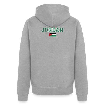 Jordanie - Veste à capuche bio Premium Unisexe - gris chiné - Dos - Nico (187cm)