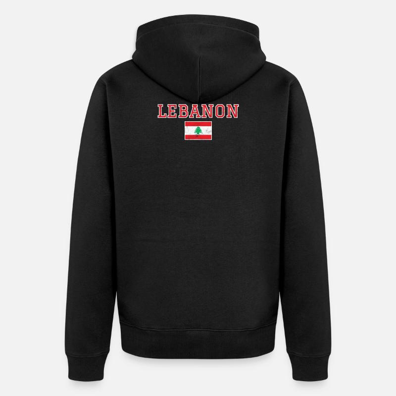 Libanon - Unisex Premium Bio Zip Hoodie - Schwarz