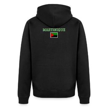Martinique - Unisex Premium Bio Zip Hoodie - Schwarz - Hinten - Nico (187cm)