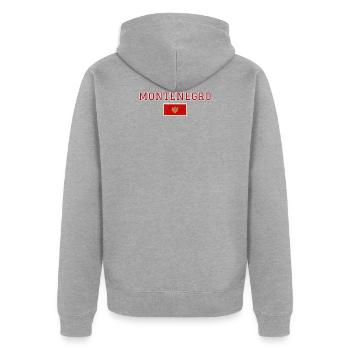 Monténégro - Veste à capuche bio Premium Unisexe - gris chiné - Dos - Nico (187cm)