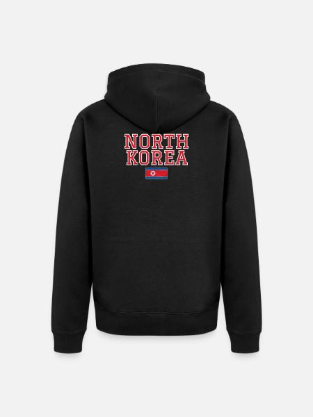 North Korea - Unisex Premium Organic Zip Hoodie - black