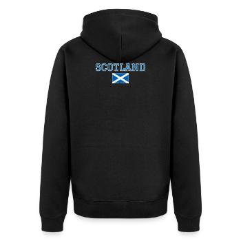 Scotland - Unisex Premium Organic Zip Hoodie - black - Back - Nico (187cm)