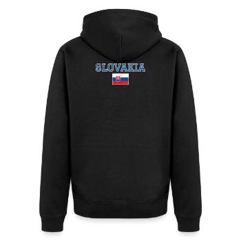 Slovakia - Unisex Premium Organic Zip Hoodie - black - Back - Nico (187cm)