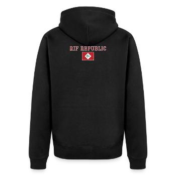 République du Rif - Veste à capuche bio Premium Unisexe - noir - Dos - Nico (187cm)