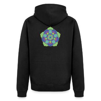 Mandala - Unisex Premium Organic Zip Hoodie - black - Back - Nico (187cm)