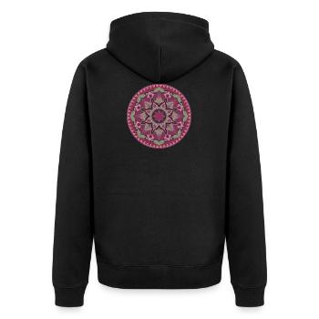 Mandala - Unisex Premium Organic Zip Hoodie - black - Back - Nico (187cm)