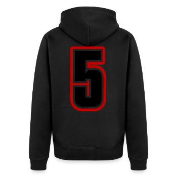 5 Number symbol - Unisex Premium Organic Zip Hoodie - black - Back - Nico (187cm)