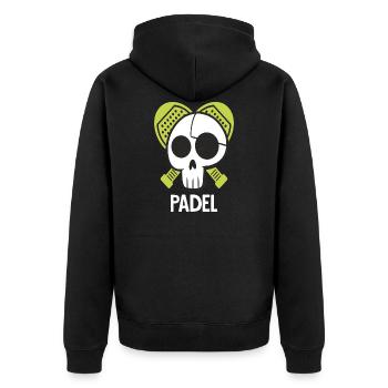 Padel Player Padel Tennis Padel Coach Skull - Unisex Premium Organic Zip Hoodie - black - Back - Nico (187cm)