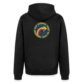 Communism Gay Space USSR Russia Gift - Unisex Premium Organic Zip Hoodie - black - Back - Nico (187cm)