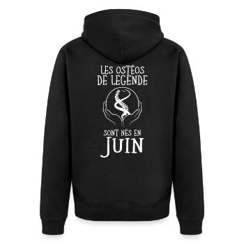 Ostéopathe Cadeau Juin Anniversaire Humour - Veste à capuche bio Premium Unisexe - noir - Dos - Nico (187cm)