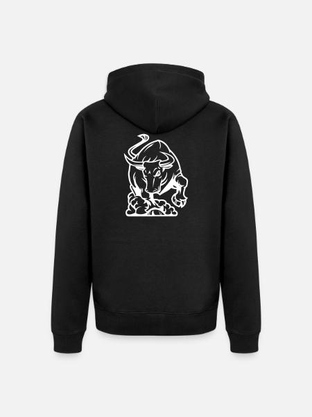 bull - Unisex Premium Organic Zip Hoodie - black