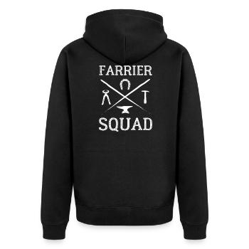 Farrier Squad Horse Hoof Forging Hooves - Unisex Premium Organic Zip Hoodie - black - Back - Nico (187cm)