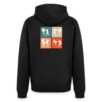 kickboxen kickboxer - Unisex Premium Bio Zip Hoodie - Schwarz - Hinten - Nico (187cm)