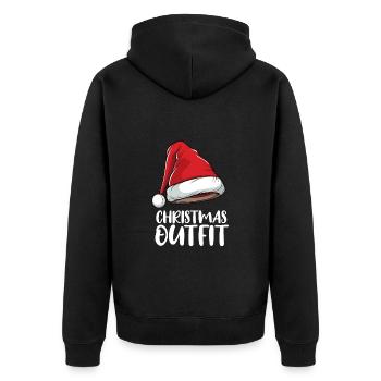 Chapeau de Père Noël - Veste à capuche bio Premium Unisexe - noir - Dos - Nico (187cm)