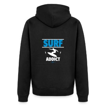 Surf Addict Parfait pour les surfeurs et le plaisir ! - Veste à capuche bio Premium Unisexe - noir - Dos - Nico (187cm)