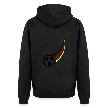 Soccer Team Germany - Unisex Premium Organic Zip Hoodie - black - Back - Nico (187cm)