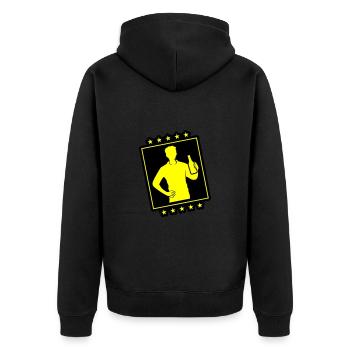 Bier Trinken Party - Unisex Premium Bio Zip Hoodie - Schwarz - Hinten - Nico (187cm)