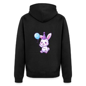 Lapin Anniversaire Bébé - Veste à capuche bio Premium Unisexe - noir - Dos - Nico (187cm)